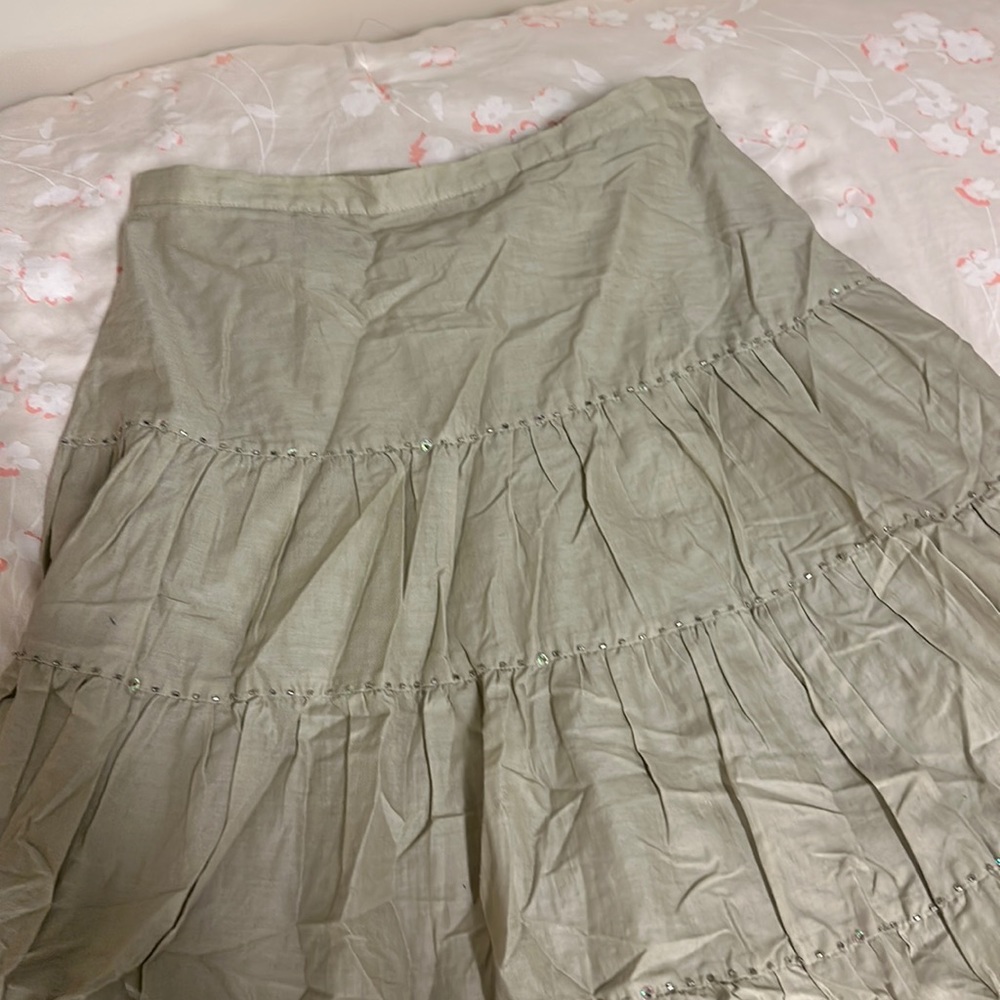 Y2K Tan Ruffled Skirt